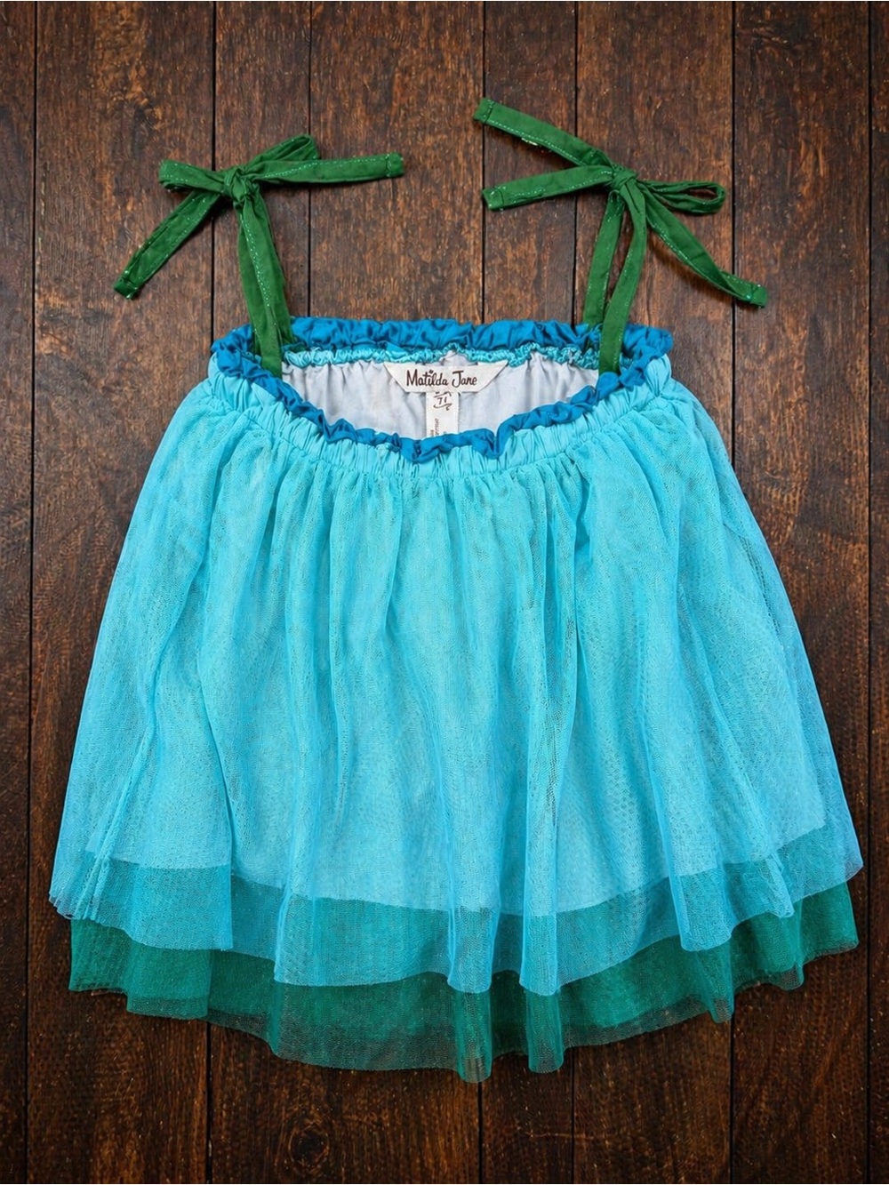 💙 Matilda Jane Blue Tulle Tank Top (Size 7